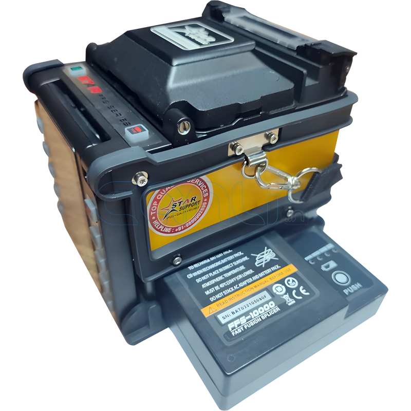 STAR FFS-10000 | Advanced &amp; Powerful 6-Motors Core Alignment Splicing Machine | First Made in India Fusion Splicers | Heavy Duty Battery Pack