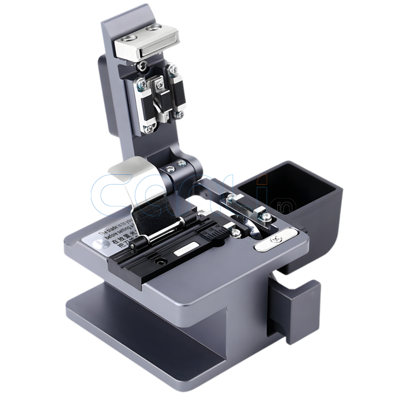 Advanced Imported High Precision Optical Fiber Cleaver Cutter, 12 Surface Blade Single Core Cable Cutting Tool with Fiber Scrap Collector