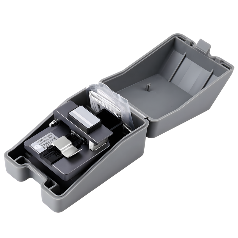 Advanced Imported High Precision Optical Fiber Cleaver Cutter, 12 Surface Blade Single Core Cable Cutting Tool with Fiber Scrap Collector