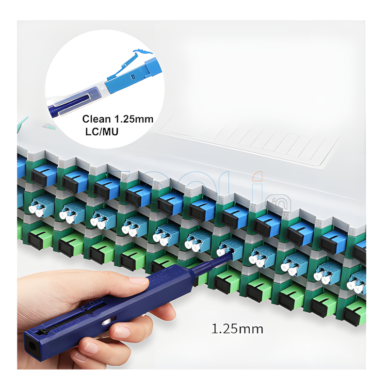 LC/MU 1.25mm - One Click Fiber Optic Cleaner, Fiber Optic connectors Cleaning, Fiber Optic Cleaner Pen with 800+ Cleans for UPC/APC Ferrules Push Type