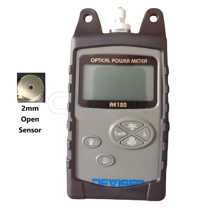 Deviser AE120 Optical Power Meter | 2mm Open Sensor Core Fiber Test